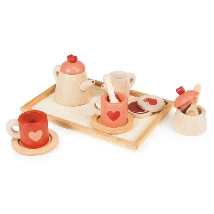 Tea Time Wooden Tray Set