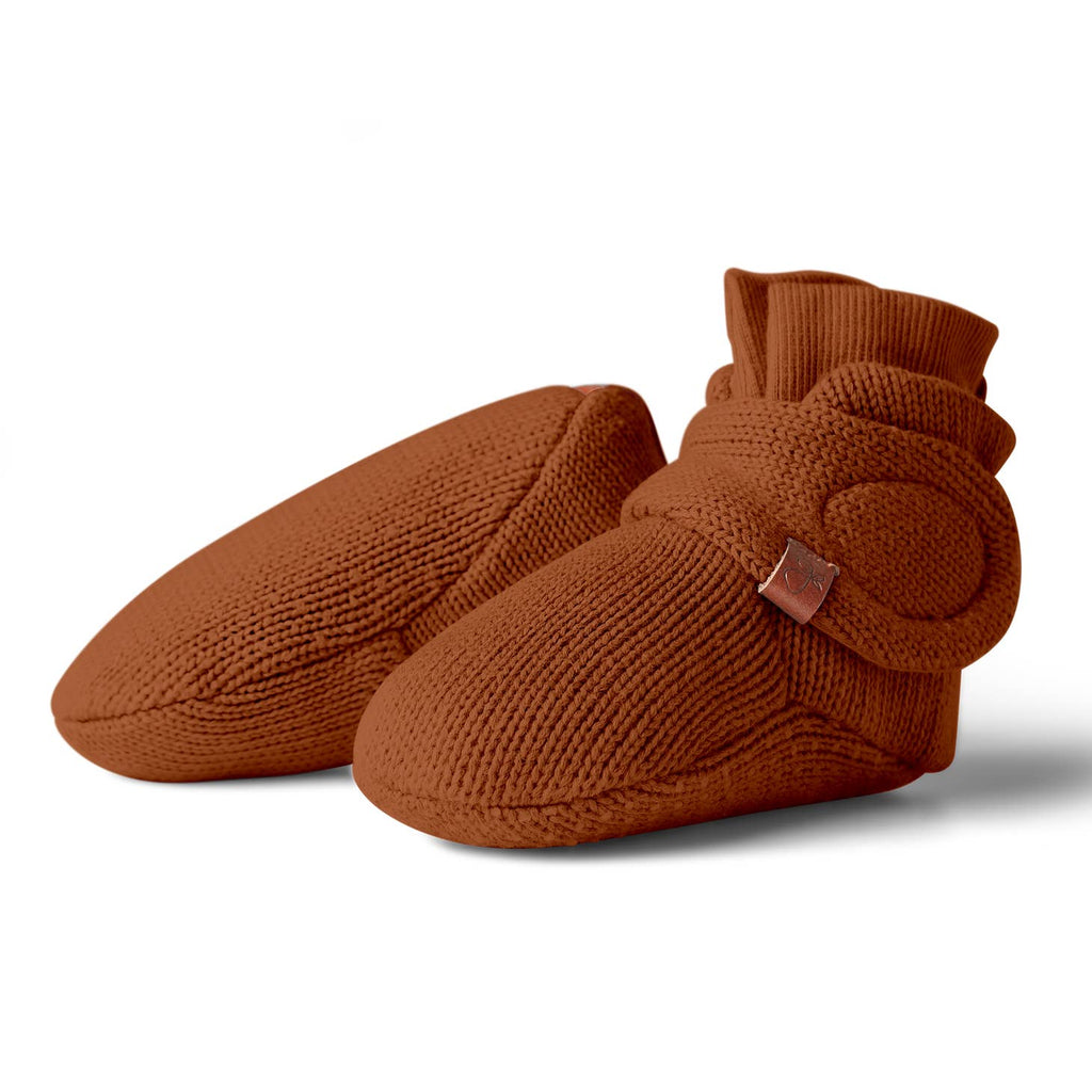 Knit Cotton Baby Stay-On Boots | Clay