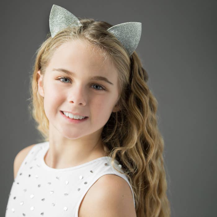 Silver Sparkle Cat Ears Headband