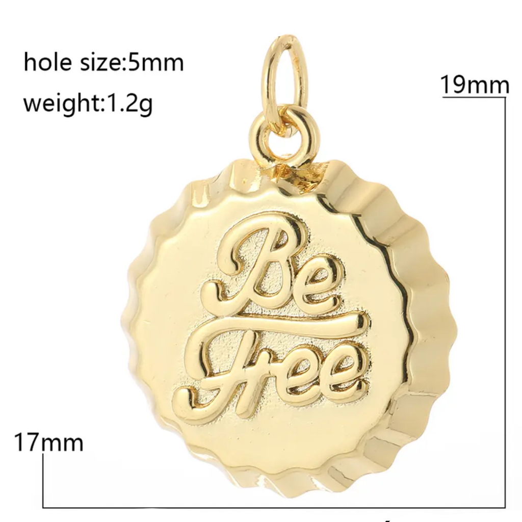 Gold Be Free Bottle Top Charm