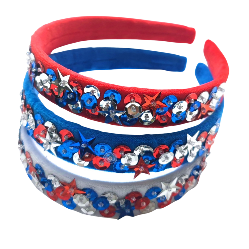 Patriotic Velvet Sequin Headband
