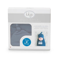 Lulujo Hello World Hat & Swaddle Set – Navy