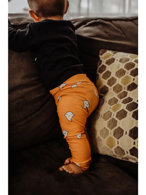 Ghosts on Orange - Baby Halloween Leggings