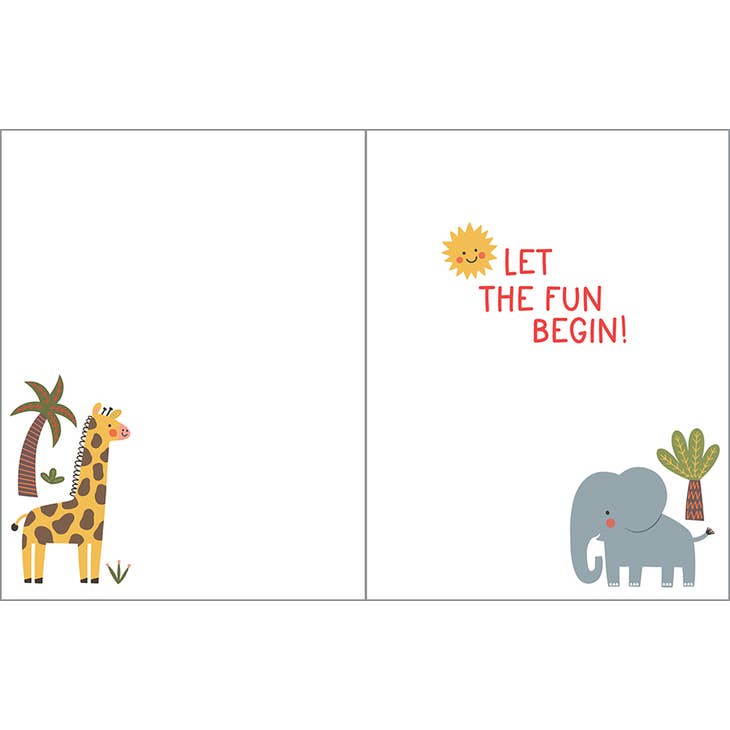 Birthday Greeting Card - Cute Jungle Animals