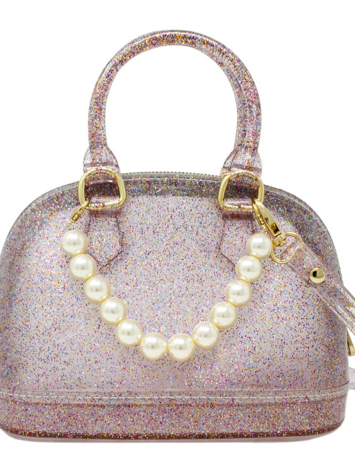 Jelly Bowling Handbag w/ Pearls | Rainbow