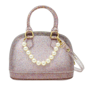 Jelly Bowling Handbag w/ Pearls - Rainbow