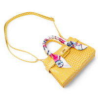 Vivid Crocodile Scarf Handbag - Yellow