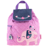 Quilted Backpack - Purple Elephant