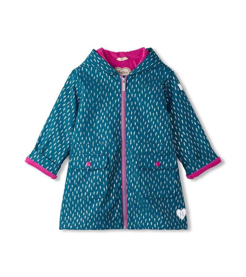 Mini Lightning Bolts Peplum Rain Coat