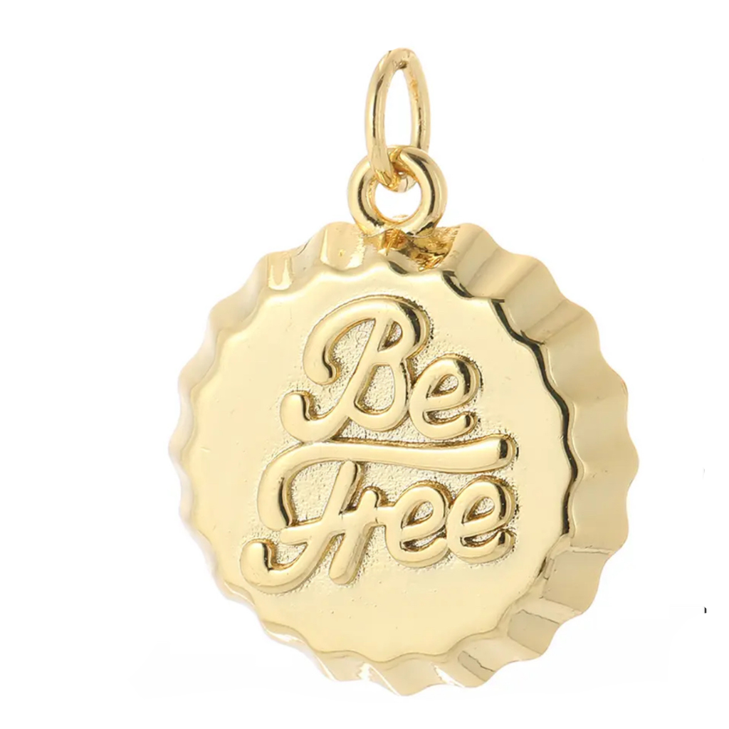 Gold Be Free Bottle Top Charm