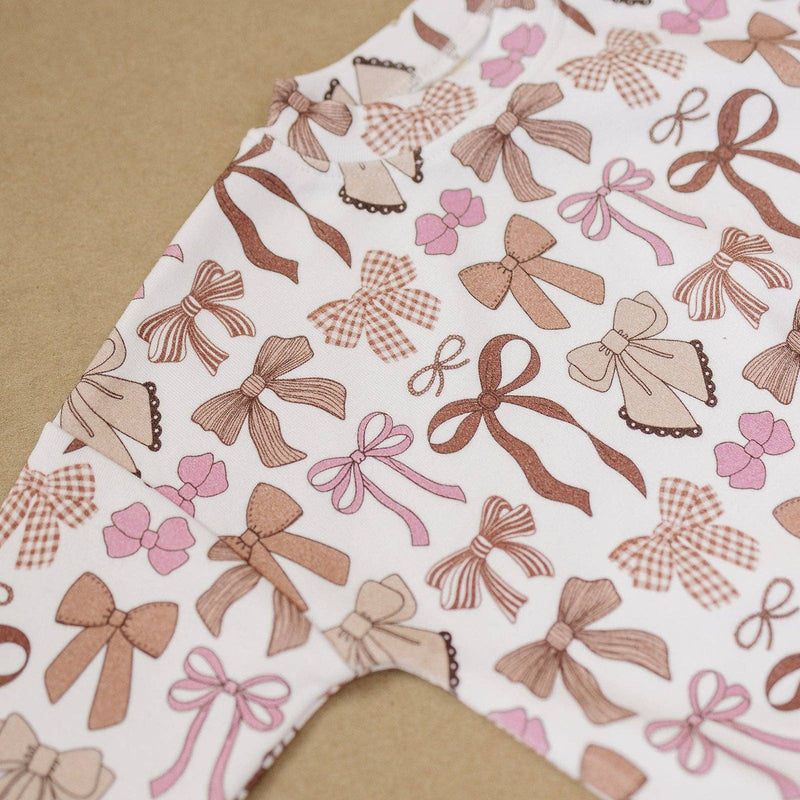Jogger Set - Mocha Bows - 0-3M