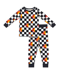 Bamboo Two Piece Set - Checker Blaze