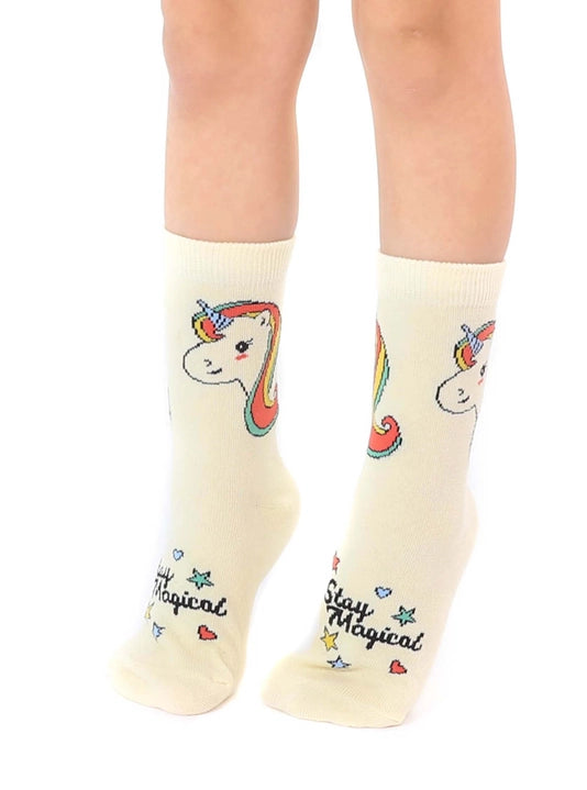 3D Packaged Crew Socks - Kids - Unicorns "Stay Magical"