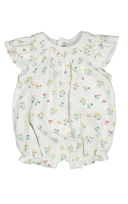 Baby Floral Flutter Sleeve Romper