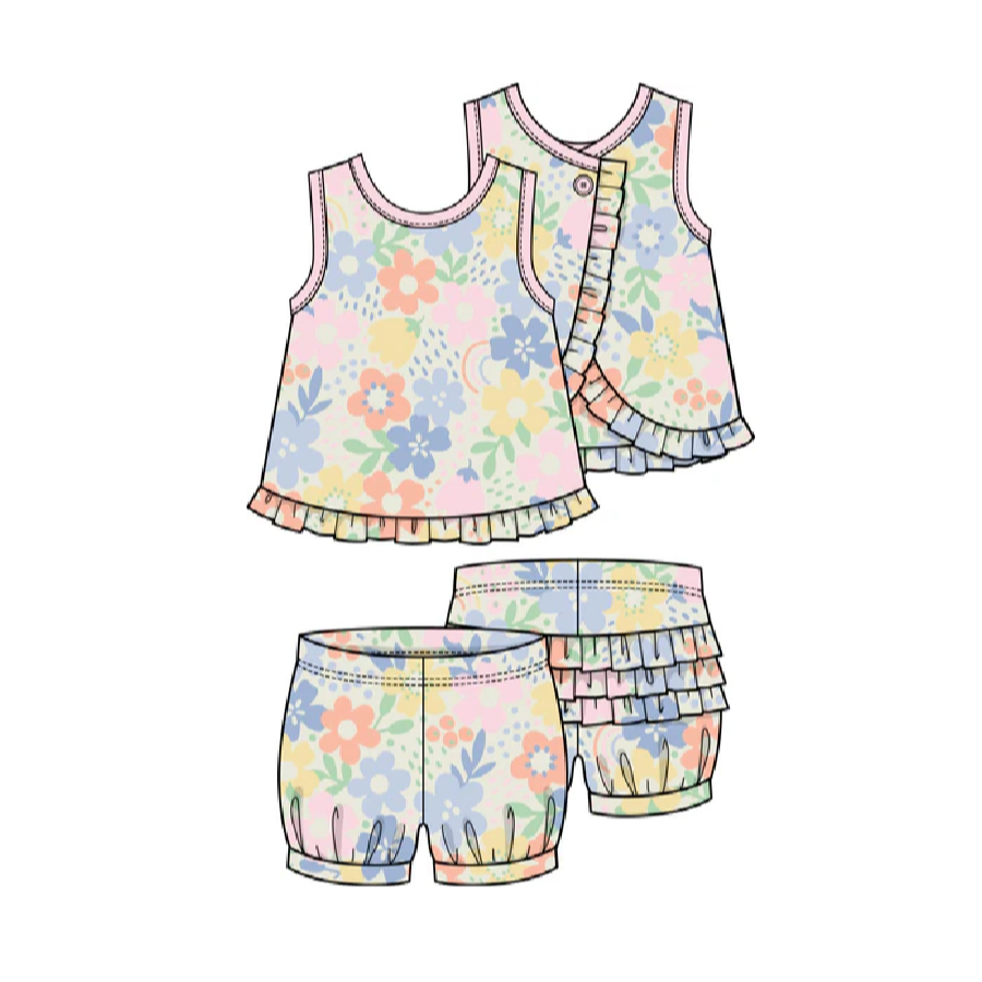 Blue Floral Swing Top & Bloomers