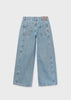 Denim Wide Leg Front Seam Zip Pants
