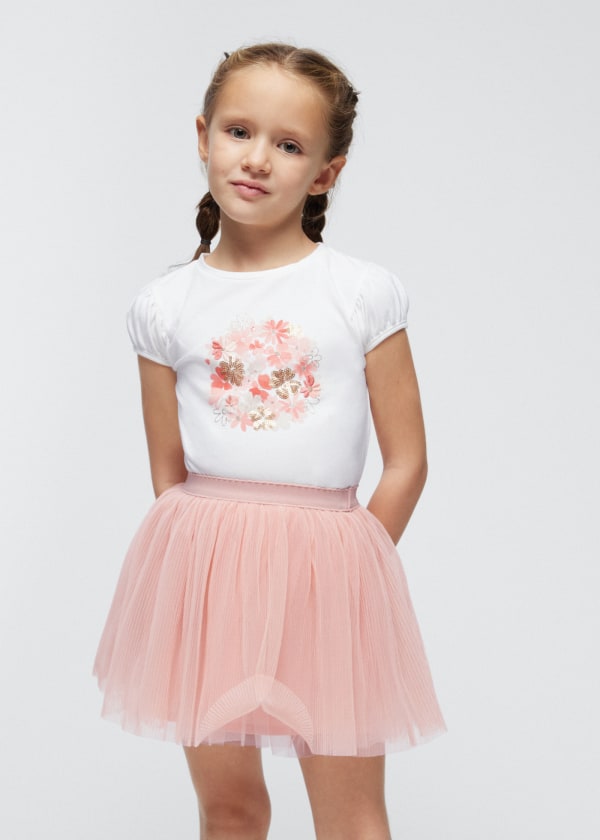 Embellished Top & Tulle Skirt Set