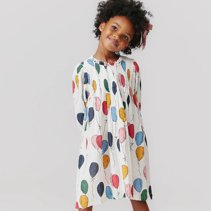 Girls Stevie Puff Sleeve Dress - Balloon Bunches