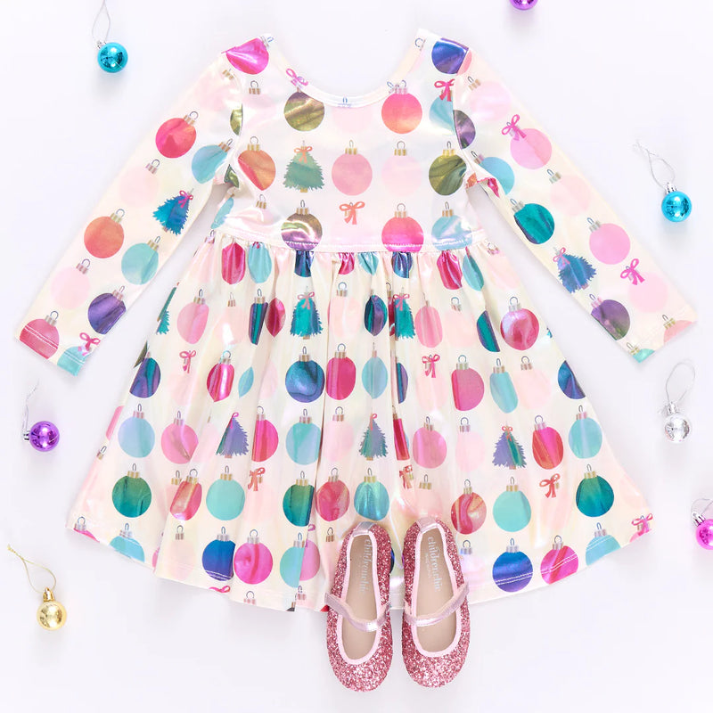 Girls Lame Steph Dress - Ornaments