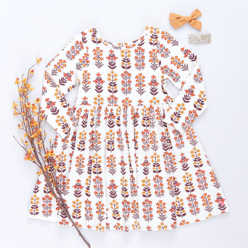 Organic Steph Dress - Fall Field Floral
