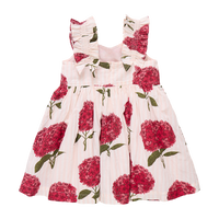 Via Dress - Pink Stripe Hydrangeas
