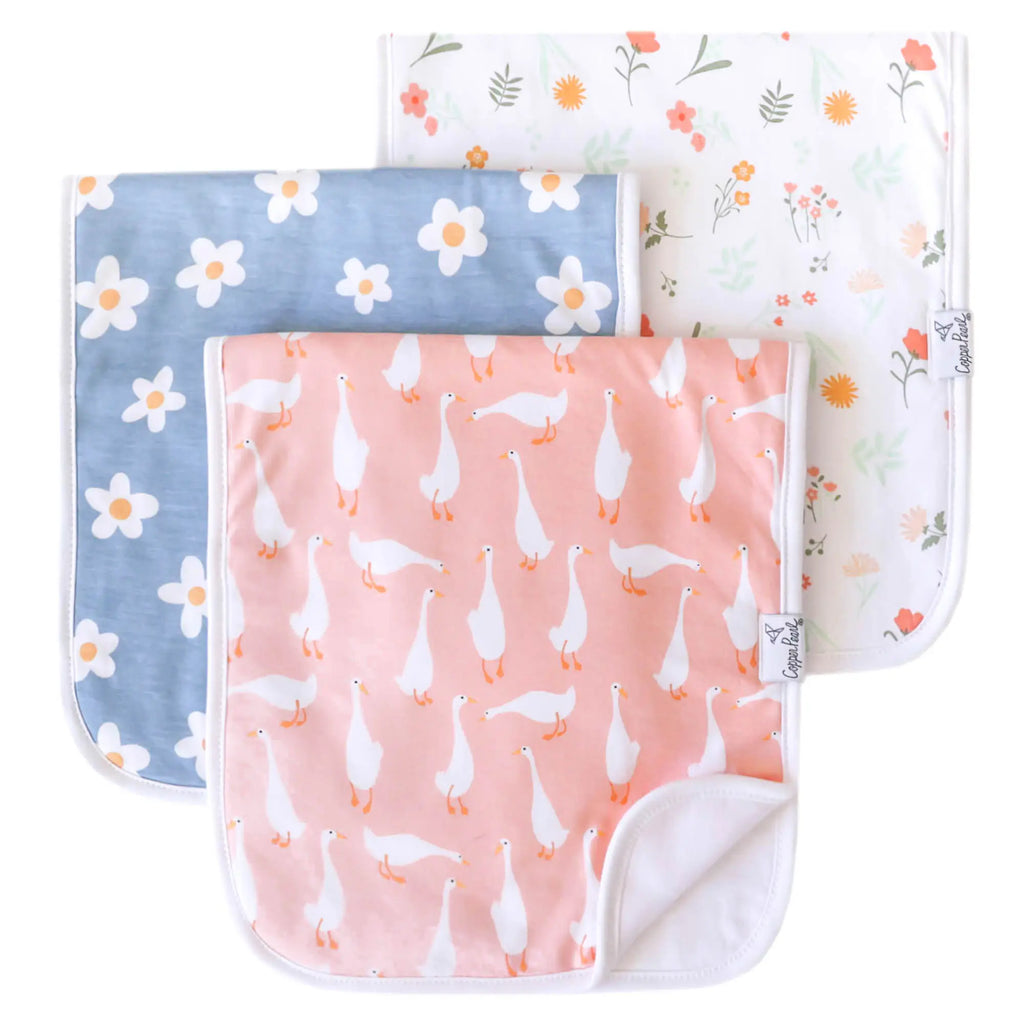 Goose - Premium 3 Pack Cotton Burp Cloth Set