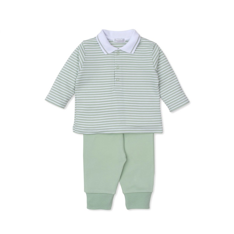Green Stripe Pant Set - Big Hearted Bears Collection