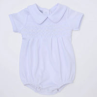 Hazel & Hudson Smocked Bubble - White