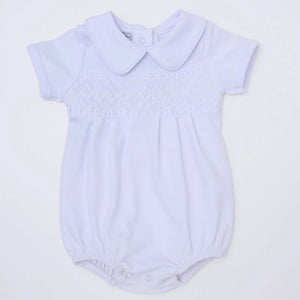 Hazel & Hudson Smocked Bubble - White