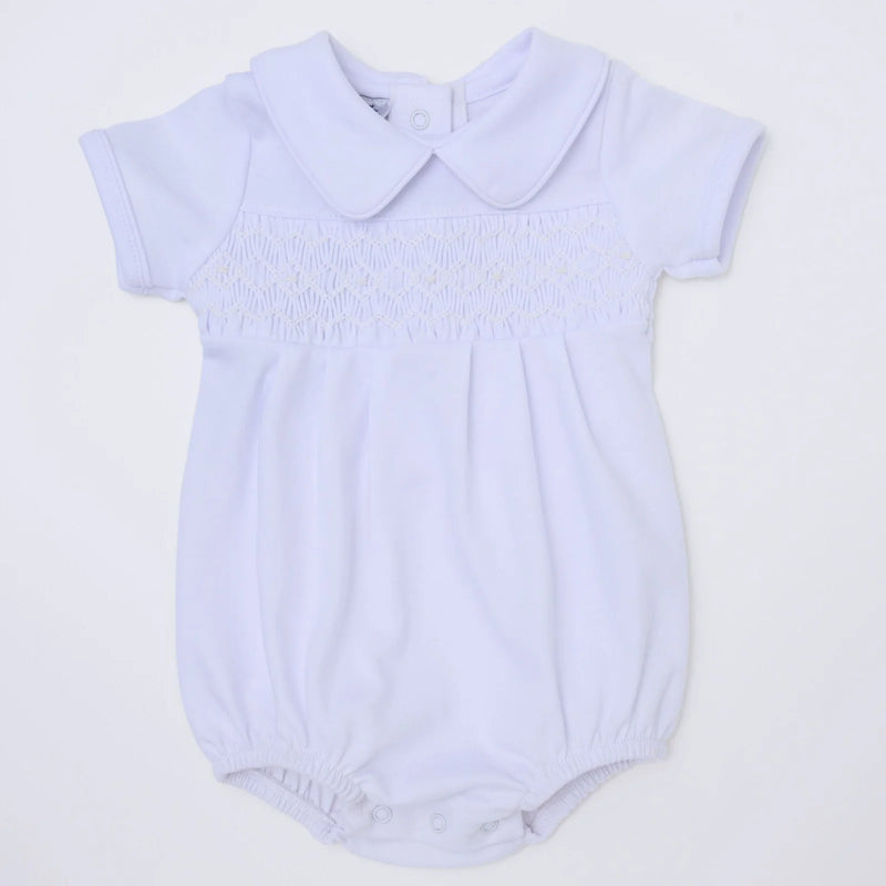 Hazel & Hudson Smocked Bubble - White