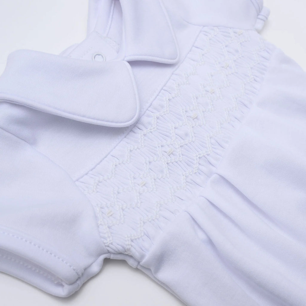 Hazel & Hudson Smocked Bubble - White