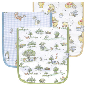 Hundred Acre Wood - Premium 3 Pack Cotton Burp Cloth Set