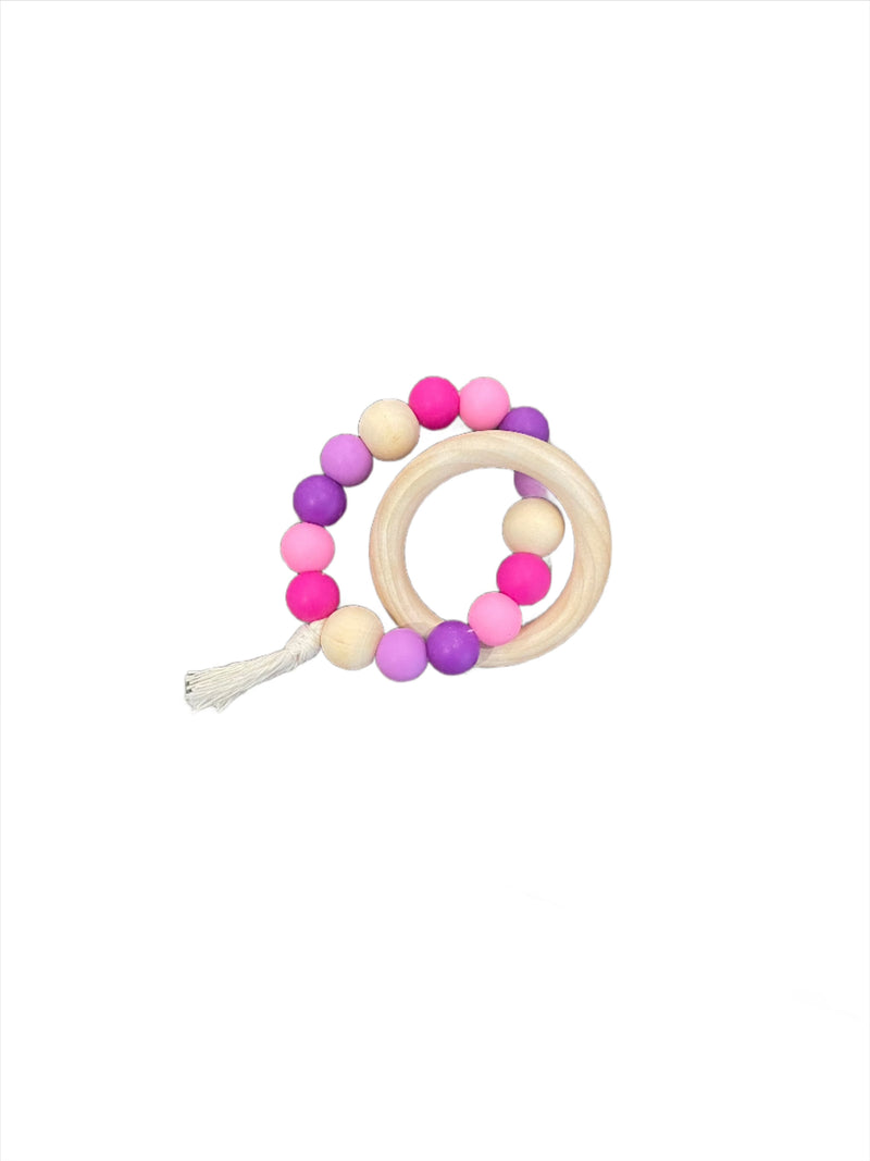 Silicone & Wood Baby Teether