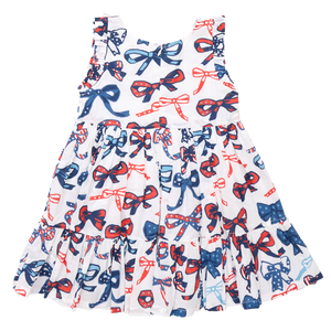 Kelsey Dress - Red White & Bows