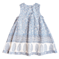 Girls Jaipur Dress - Light Blue Garden