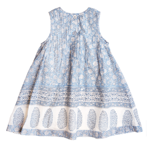 Girls Jaipur Dress - Light Blue Garden