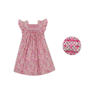 Sabrinne - Hot Pink Liberty Floral Smocked Sundress