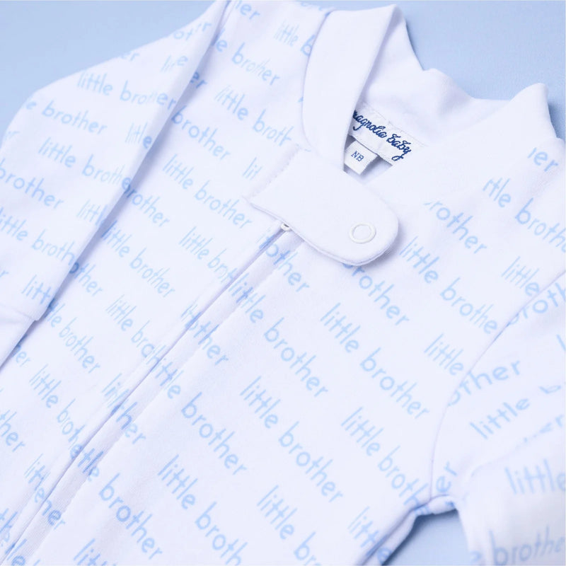 Little Brother Zip Footie - Blue