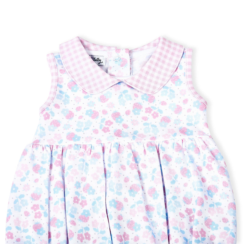 Sweet Strawberries Pink Collared S/L Bubble