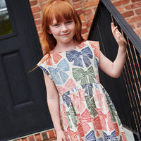 Adaline Dress - Multi Striped Bows