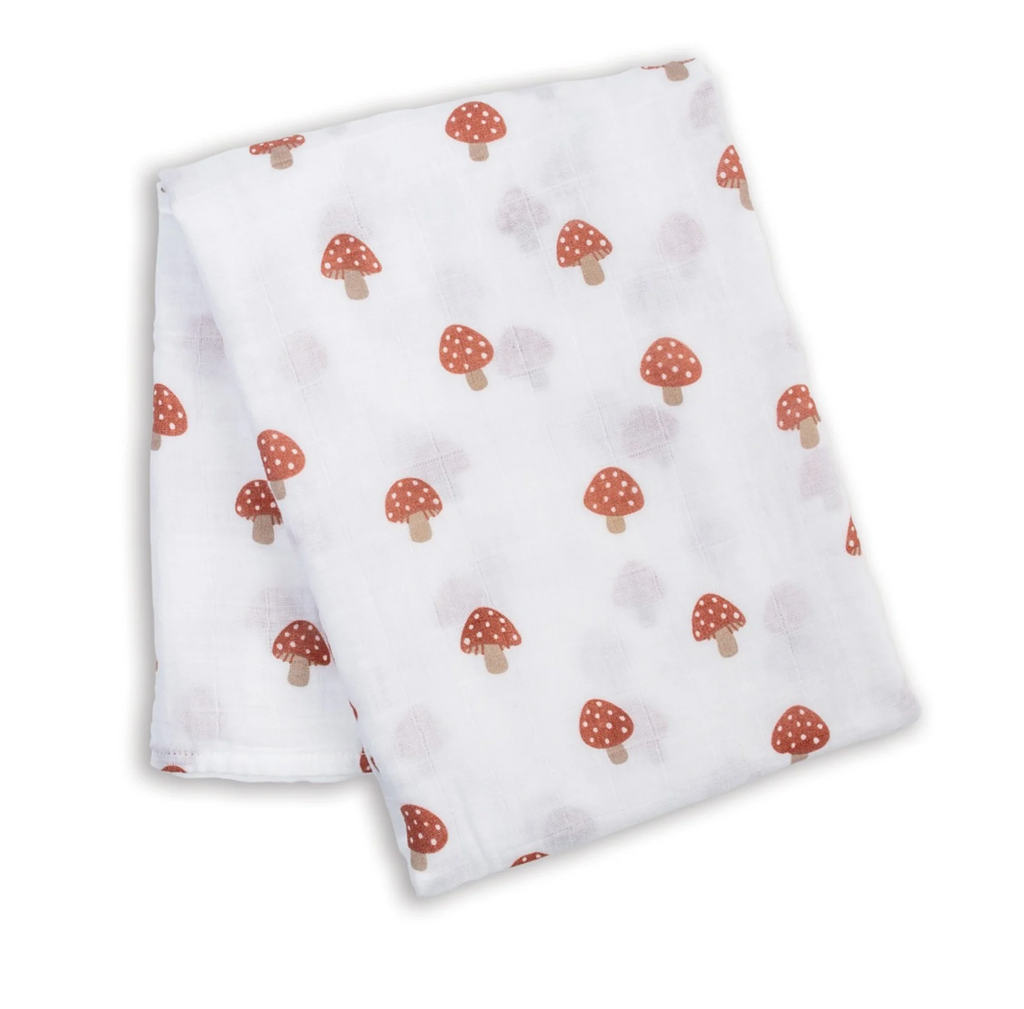 Lulujo Cotton Swaddle - Mushroom - 47x47"