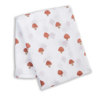 Lulujo Cotton Swaddle - Mushroom - 47x47"