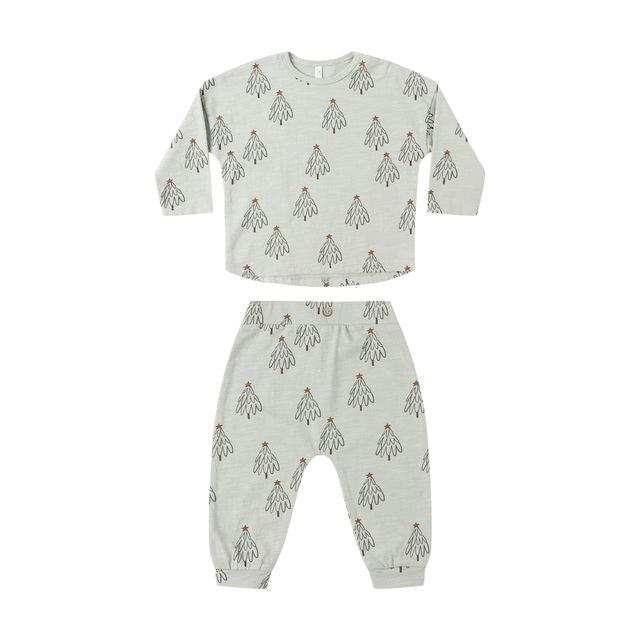 Long Sleeve Tee + Pant Set - Trees