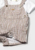 Shirt & Cocoa Stripe Short Dungaree Set