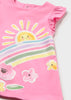Bubblegum Pink Floral Rainbow Dress