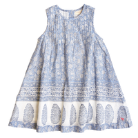 Girls Jaipur Dress - Light Blue Garden