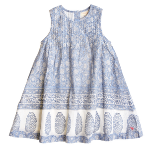 Girls Jaipur Dress - Light Blue Garden