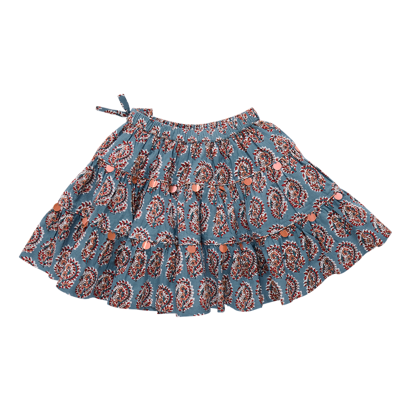 Girls Allie Skirt - Blue Paisley