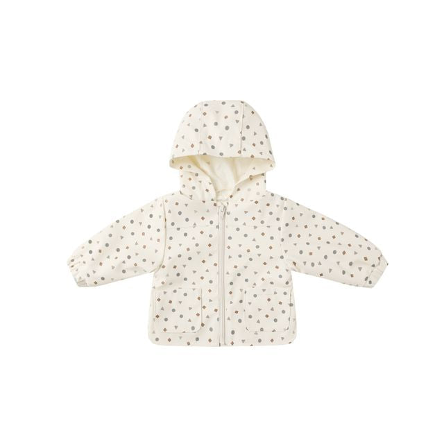 Baby jacket with a subtle pattern on a white background