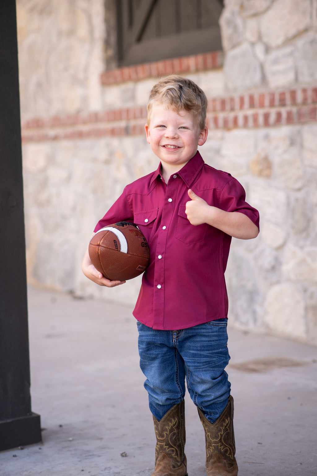 Gameday Maroon Pearl Snap S/S Shirt